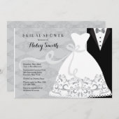 Tux et invitation de Fête de la mariée de robe (Devant / Derrière)