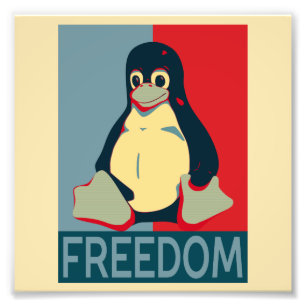 Tux Freedom voor Linux-gebruikers Foto Afdruk