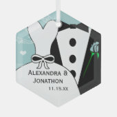 Tux & Gown Mariage Premier ornement de Noël (Recto)
