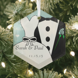 Tux & Gown Mariage Premier ornement de Noël