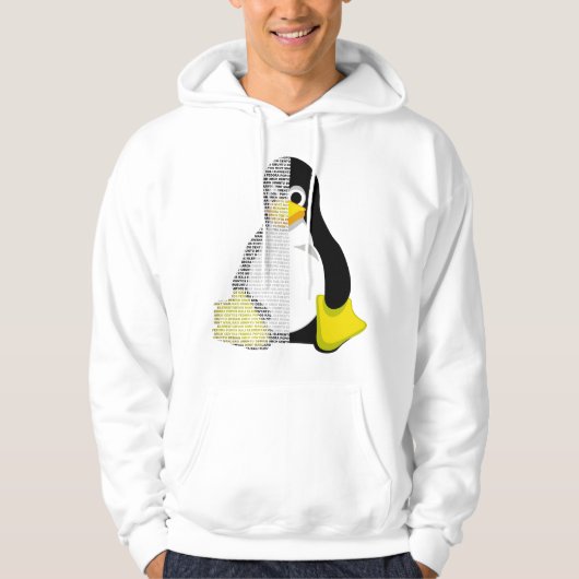 Tux mascotte halve tekst hoodie (Voorkant)