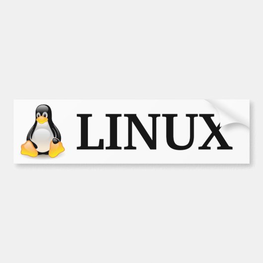 Tux met Linux Bumpersticker (Voorkant)