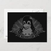 Tux Penguin - (Linux, Open Source, Copyleft, FSF) Briefkaart (Voorkant / Achterkant)