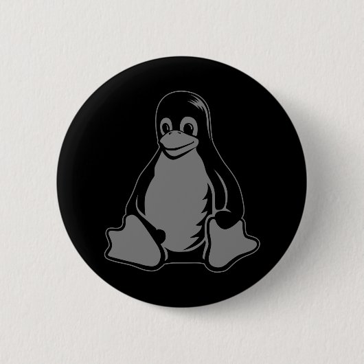 Tux Penguin - (Linux, Open Source, Copyleft, FSF) Ronde Button 5,7 Cm (Voorkant)
