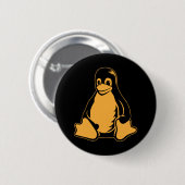 Tux Penguin - (Linux, Open Source, Copyleft, FSF) Ronde Button 5,7 Cm (Voorkant /achterkant)
