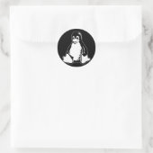 Tux Penguin - (Linux, Open Source, Copyleft, FSF) Ronde Sticker (Tas)