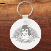 Tux Penguin - (Linux, Open Source, Copyleft, FSF) Sleutelhanger (Voorkant)