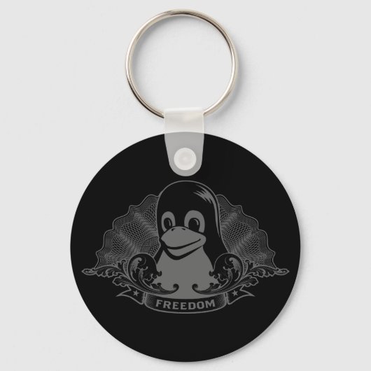 Tux Penguin - (Linux, Open Source, Copyleft, FSF) Sleutelhanger (Voorkant)