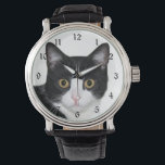 Tuxedo<br><div class="desc">Montre à poignet pour chat tuxedo noir et blanc amoureux de les chats</div>