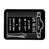 Tuxedo - Art Déco - Mariage Enregistrer Le Magnet  (Horizontal)