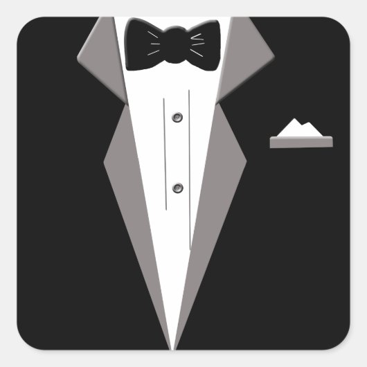 Tuxedo Art Vierkante Sticker (Voorkant)