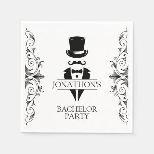 Tuxedo Bachelor Party Cocktail Servet