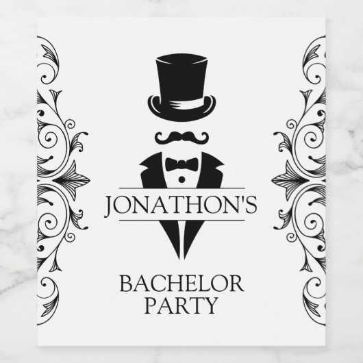 Tuxedo Bachelor Party Wijn Etiket (Enkel label)