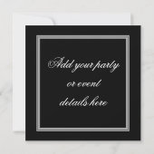 Tuxedo Ball Gown Black Cravate Party Invitations (Dos)