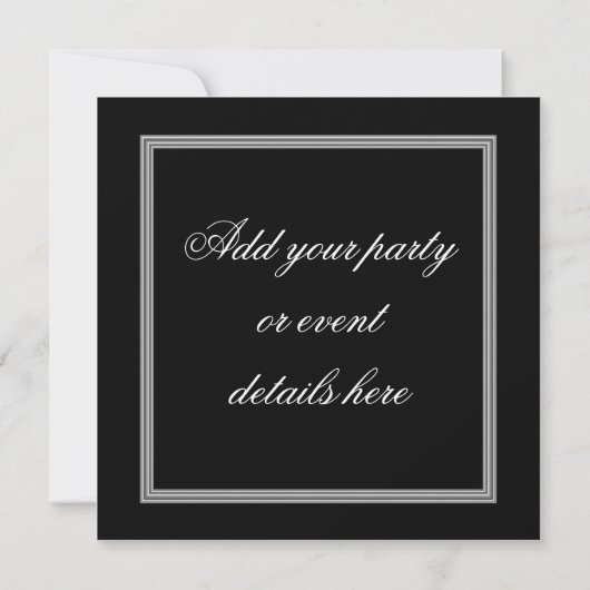Tuxedo Ball Gown Black Cravate Party Invitations (Dos)