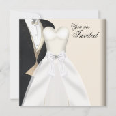 Tuxedo Ball Gown Black Cravate Party Invitations (Devant)