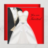 Tuxedo Ball Gown Black Cravate Party Invitations (Devant / Derrière)