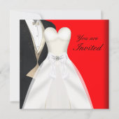 Tuxedo Ball Gown Black Cravate Party Invitations (Devant)