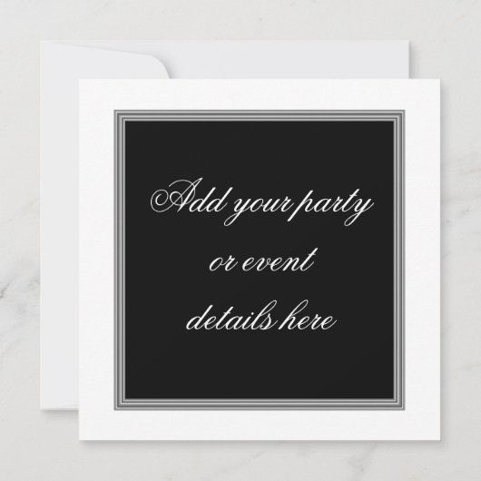 Tuxedo Ball Gown Black Cravate Party Invitations (Dos)