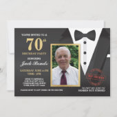 Tuxedo Ball Invitation Photo Agent Birthday Bowtie (Devant)