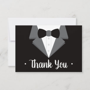 Tuxedo bedankkaart, zwart Stropdas RSVP Kaartje