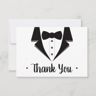 Tuxedo bedankkaart, zwart Stropdas RSVP Kaartje