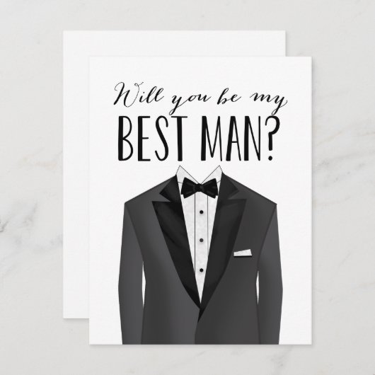 Tuxedo Best Man | Groomsman Kaart (Voorkant / Achterkant)