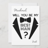 Tuxedo beste man zwart-wit voorstelkaart kaart (Voorkant)