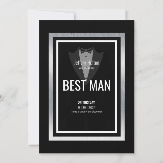 Tuxedo beste man zwarte en witte tuxedo kaart (Voorkant)