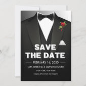 Tuxedo Bewaar de Datum Uitnodiging (Voorkant)