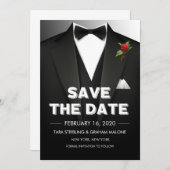 Tuxedo Bewaar de Datum Uitnodiging (Voorkant / Achterkant)