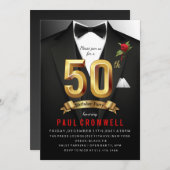 Tuxedo Birthday Uitnodiging (Voorkant / Achterkant)