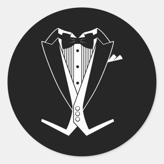 Tuxedo Black Bow-Stropdas Ronde Sticker (Voorkant)