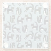 Tuxedo Black en White Cats Glazen Onderzetter (Achterkant)