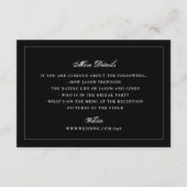 Tuxedo Black Framed Elegant Monogram Weddenschap Informatiekaartje (Voorkant)