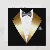 Tuxedo Black Stropdas Event INVITATION Kaart (Voorkant / Achterkant)