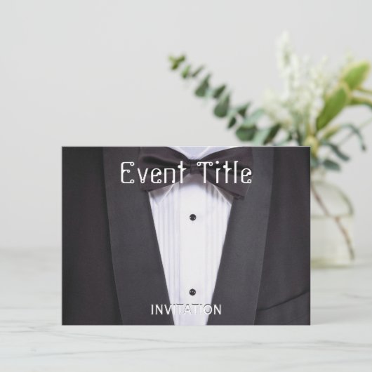 Tuxedo Black stropdas plechtige partij Kaart (Staand voorkant)
