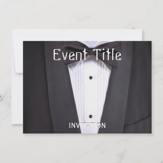 Tuxedo Black stropdas plechtige partij Kaart (Voorkant)