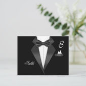 Tuxedo Black Table Number Seed Place Card Briefkaart (Staand voorkant)