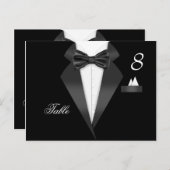 Tuxedo Black Table Number Seed Place Card Briefkaart (Voorkant / Achterkant)