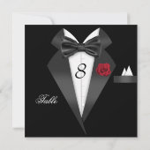 Tuxedo Black Table Number Seed Place Card Kaart (Achterkant)