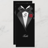 Tuxedo Black Table Numéro de siège Place Carte (Devant / Derrière)