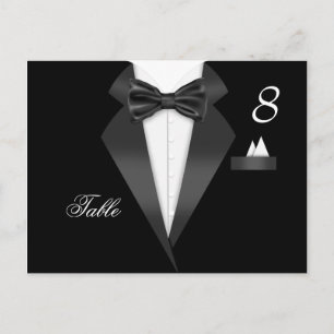 Tuxedo Black Table Numéro de siège Place Carte