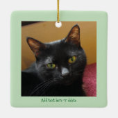 Tuxedo Black White Christmas Cat Keramisch Ornament (Achterkant)