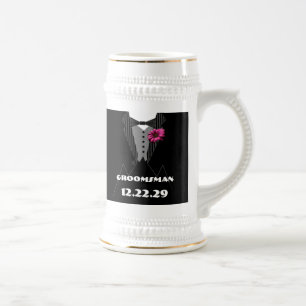 Tuxedo Bow Stropdas Gerber Daisy Groomsman Stein Bierpul