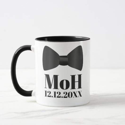 Tuxedo Bow Stropdas Man of Maid of Honor Mok (Links)