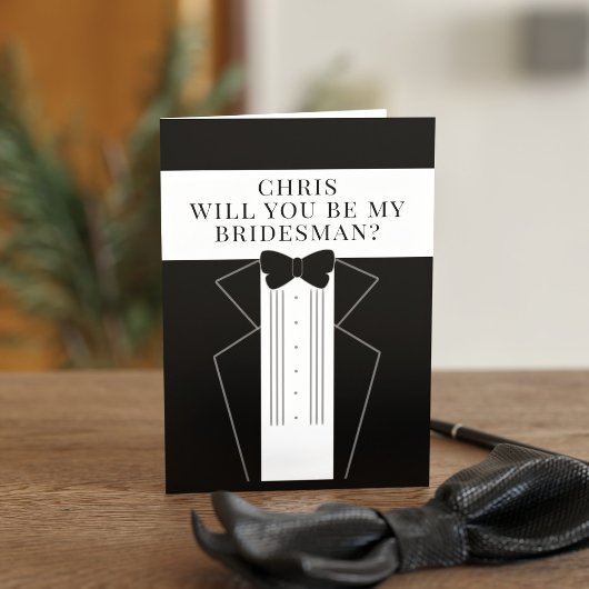 Tuxedo Bridesman Aanvraag Voorstel Groomsman Kaart