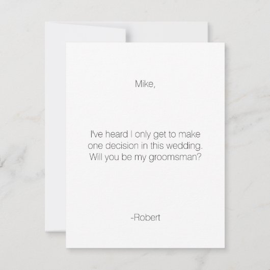 Tuxedo bruidsjonker | Bruidsjonker Kaart (Achterkant)