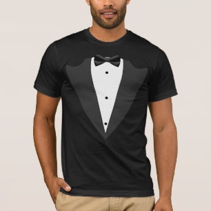 Tuxedo bruidsjonker, getuige zwart en wit T-shirt