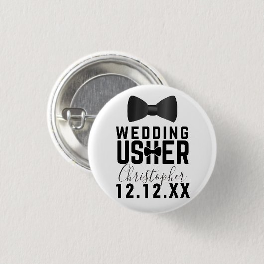 Tuxedo Bruiloft Usher Bruids Party Button (Voorkant /achterkant)